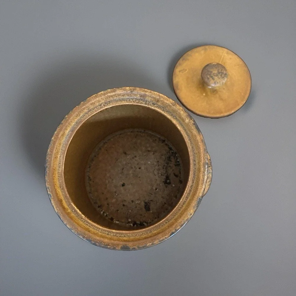 Vintage 1977 McCoy Pottery Canyon Mesa Bean Pot – Lidded Ceramic Canister